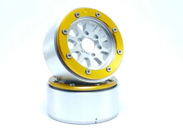 Beadlock Wheels GEAR Silver/Gold 1.9 (2) w/o Hub