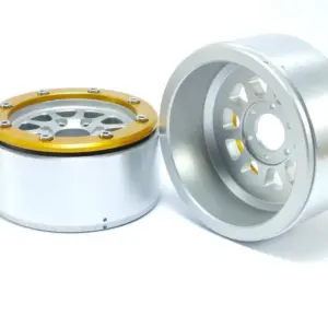 Beadlock Wheels GEAR Silver/Gold 1.9 (2) w/o Hub