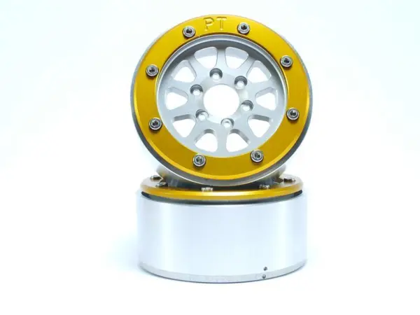 Beadlock Wheels GEAR Silver/Gold 1.9 (2) w/o Hub