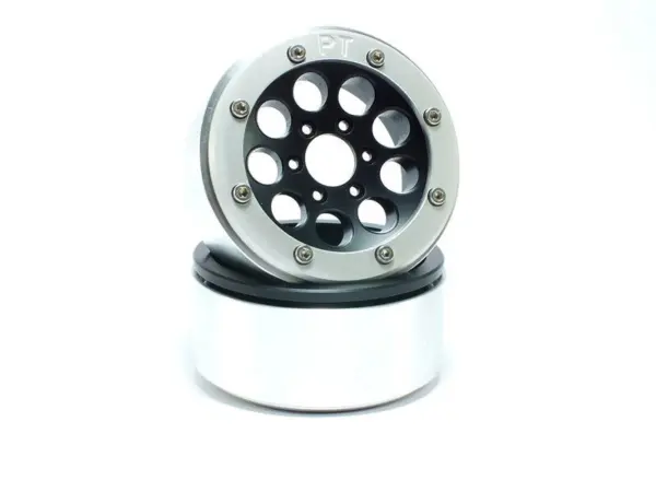 Beadlock Wheels GUN Black/Silver 1.9 (2) w/o Hub