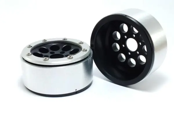 Beadlock Wheels GUN Black/Silver 1.9 (2) w/o Hub
