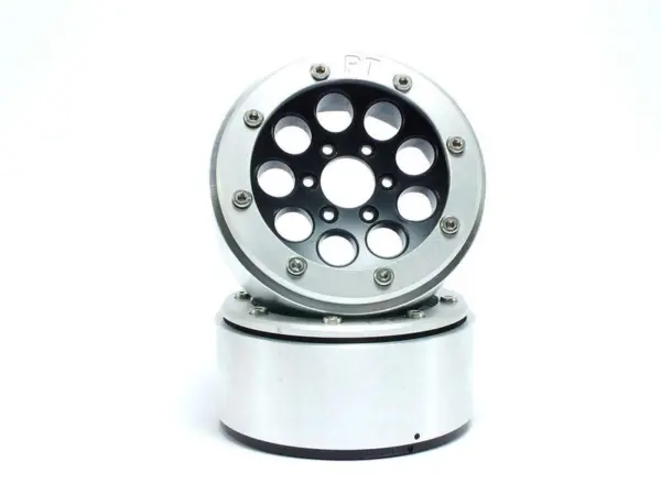 Beadlock Wheels GUN Black/Silver 1.9 (2) w/o Hub