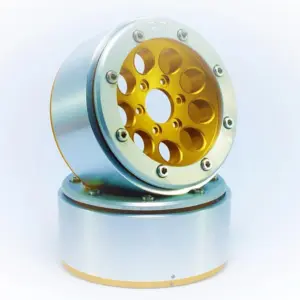 Beadlock Wheels GUN Gold/Silver 1.9 (2) w/o Hub