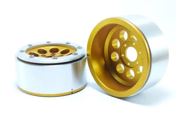 Beadlock Wheels GUN Gold/Silver 1.9 (2) w/o Hub