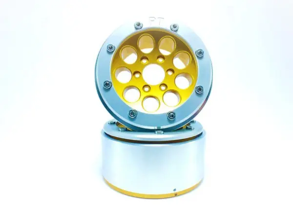 Beadlock Wheels GUN Gold/Silver 1.9 (2) w/o Hub