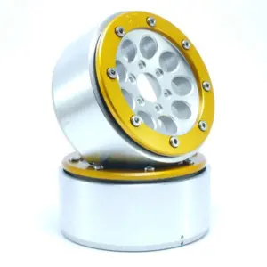 Beadlock Wheels GUN Silver/Gold 1.9 (2) w/o Hub