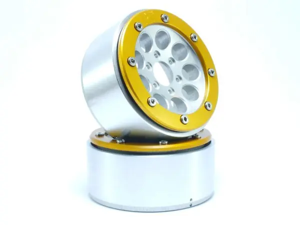 Beadlock Wheels GUN Silver/Gold 1.9 (2) w/o Hub