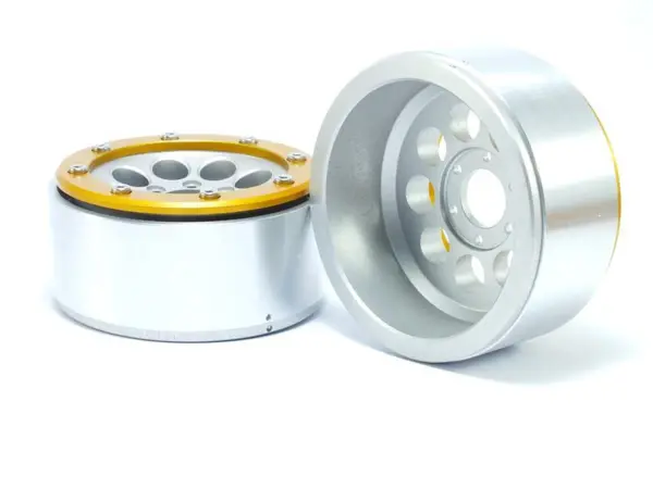 Beadlock Wheels GUN Silver/Gold 1.9 (2) w/o Hub