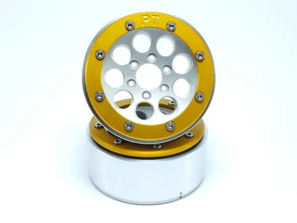 Beadlock Wheels GUN Silver/Gold 1.9 (2) w/o Hub
