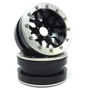 Beadlock Wheels PT-MESH black/silver 2.2 (2) w/o wheel hub