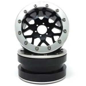 Beadlock Wheels PT-MESH black/silver 2.2 (2) w/o wheel hub