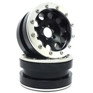 Beadlock Wheels PT-REVOLVER black/silver 2.2 (2) w/o wheel hub