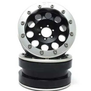 Beadlock Wheels PT-REVOLVER black/silver 2.2 (2) w/o wheel hub