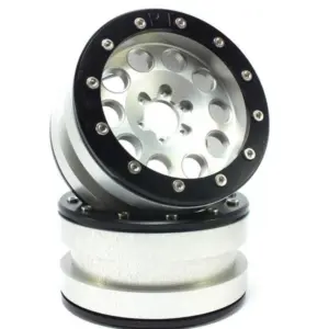 Beadlock Wheels PT-REVOLVER silver/black 2.2 (2) w/o wheel hub