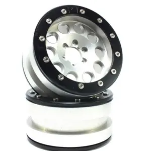 Beadlock Wheels PT-REVOLVER silver/black 2.2 (2) w/o wheel hub