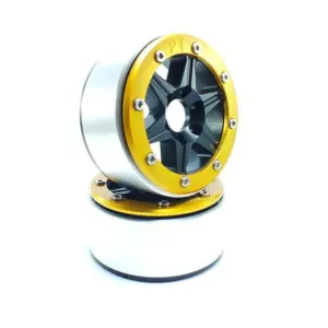Beadlock Wheels SIXSTAR Black/Gold 1.9 (2) w/o Hub