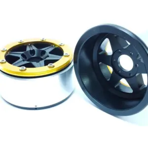 Beadlock Wheels SIXSTAR Black/Gold 1.9 (2) w/o Hub
