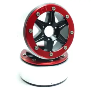 Beadlock Wheels SIXSTAR Black/Red 1.9 (2) w/o Hub