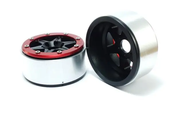 Beadlock Wheels SIXSTAR Black/Red 1.9 (2) w/o Hub