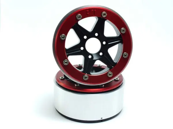 Beadlock Wheels SIXSTAR Black/Red 1.9 (2) w/o Hub