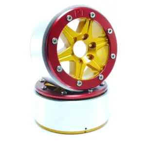 Beadlock Wheels SIXSTAR Gold/Red 1.9 (2) w/o Hub