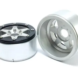 Beadlock Wheels SIXSTAR Silver/Black 1.9 (2) w/o Hub
