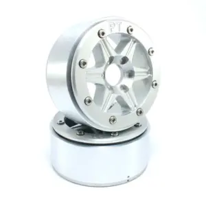 Beadlock Wheels SIXSTAR Silver/Silver 1.9 (2) w/o Hub
