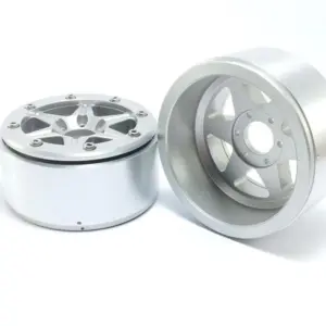 Beadlock Wheels SIXSTAR Silver/Silver 1.9 (2) w/o Hub