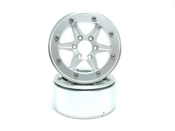 Beadlock Wheels SIXSTAR Silver/Silver 1.9 (2) w/o Hub