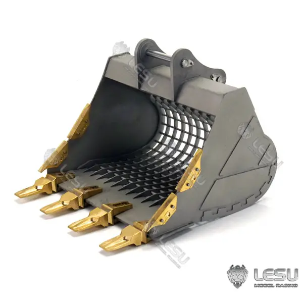 LESU 1/14 Metal RC Excavator 374F Remote Control Hydraulic Digger Model Construction Vehicle Protective Fences Hydraulic Quick Coupler Bucket Trailer Crusher Hammer DIY Parts Lights Motor