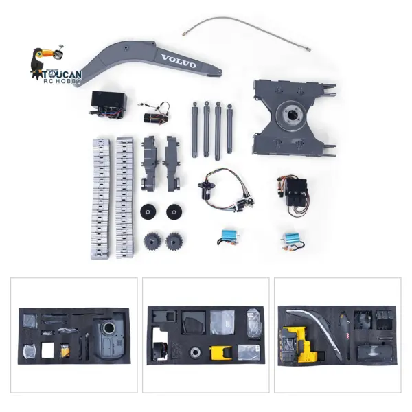 DoubleE EC160E 1/14 RC Excavator Hydraulic Wireless Control Diggers Remote Control Engineering Vehicle Brushless Motor Light Unassembled