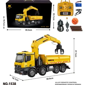 HUINA 1538 1/14 RC Timber Grab Truck Dumper Remote Control Model Toy Vehicles 2.4G Radio Battery Electric Car