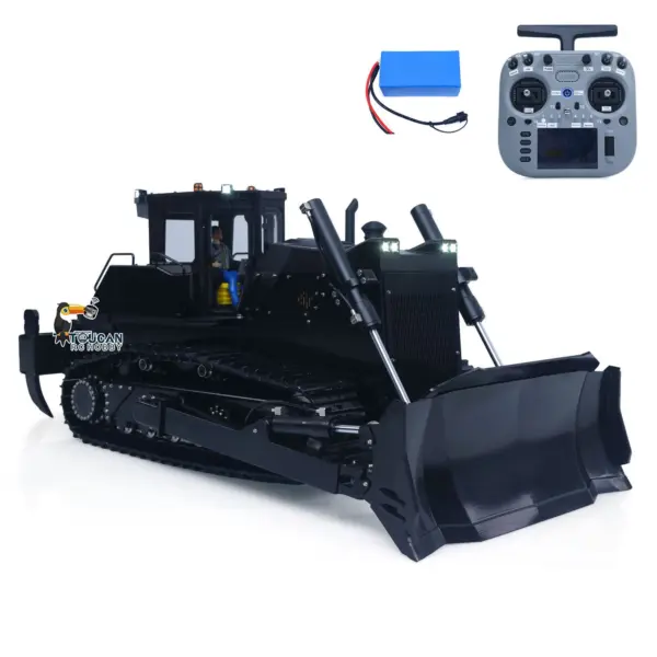 D155AX Metal 1/12 RC Hydraulic Bulldozer RTR Heavy Dozer Model 7 Way Valve 1.0L Oil Pump 5 Plows Radio Master TX15 Radio Battery