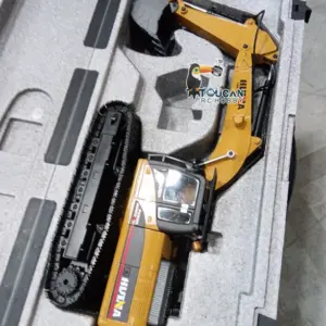 HUINA New Upgrade 580 1/14 Metal Excavator Model Engineering Vehicle Electric Ball Grabber 360 Rotating Shear Claw Sound Lights