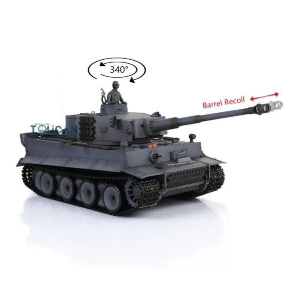 2.4Ghz Henglong 1/16 Plastic German Tiger I Radio Control Tank 3818 7.0 RTR RC Tank BB Shooting Smoking Sound Effect Recoil Barrel