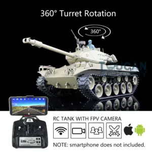 Henglong 1/16 RC Tank Plastic Walker Bulldog 3839 Remote Control Tank w/ 360Degrees Rotating Turret Steel Gearbox FPV System