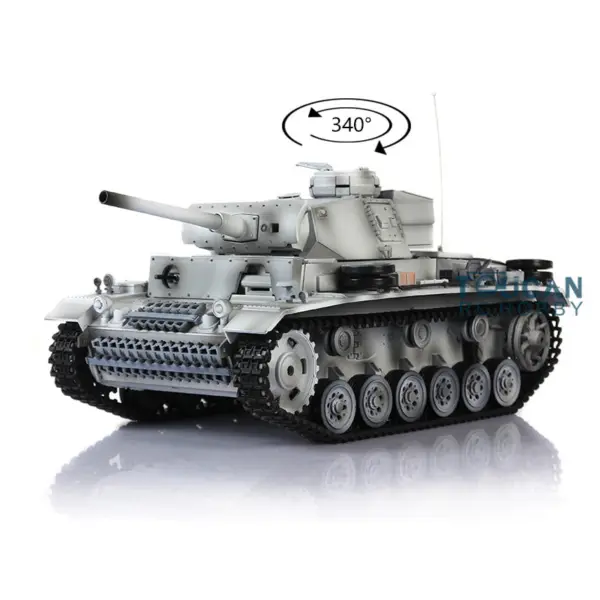 Henglong 1/16 Radio Control Tank Plastic Panzer III L 7.0 Tank 3848 RC Tank w/ Smoking Gearbox Sound Effect Road Wheels Smoking