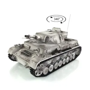 Henglong 7.0 Remote Control Tank Plastic 3858 Panzer IV F RC Tank 1/16 Scale w/ Rotating Turret Engine Sound Smoking