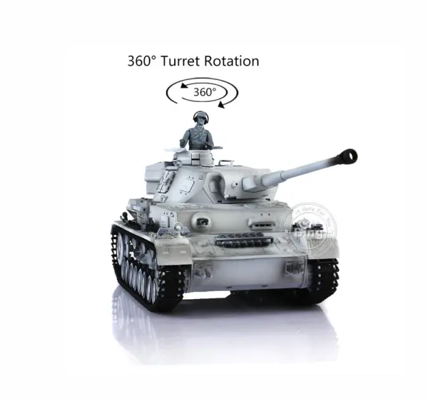 Henglong 1/16 7.0 Radio Control Tank 3859 RC Plastic German Panzer IV F2 w/ 360Degrees Rotating Turret Steel Gearbox Infrared Battle Sys