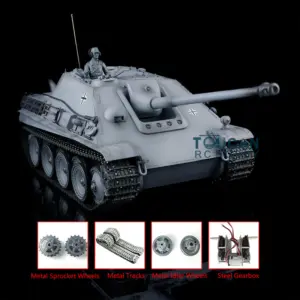 Henglong 1/16 Scale RC Tank 7.0 3869 Upgraded Jadpanther German Tank w/ Metal Tracks Idler Sproket Wheels BB Shooting Engine Sound