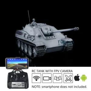 Henglong 1/16 Scale 7.0 Remote Control Tank 3869 Plastic Jadpanther w/ FPV Steel Gearbox Sound Effect BB Shooting IR Battling Tank