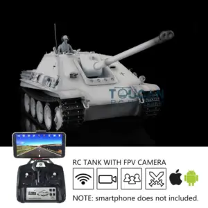 Henglong 1/16 7.0 Remote Control Jadpanther German Tank 3869 RTR RC Tank w/ FPV Metal Road Wheel Tracks Sound Effect BB Shooting