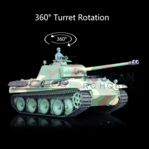 Henglong 1/16 Scale 7.0 RC Tank Plastic German Panther G 3879 RTR BB Shooting Tank w/ 360Degrees Rotating Turret Infrared Battle System
