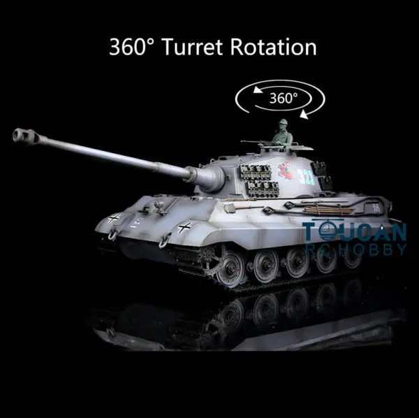 Henglong 1/16 Scale RC Tank German King Tiger 3888A 7.0 Plastic Tank w/ 360Degrees Rotating Turret BB Shooting w/o Barrel Recoil