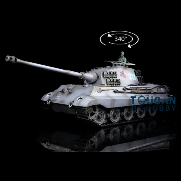 Henglong 1/16 Scale 7.0 3888A Remote Control Tank Plastic German King Tiger w/ BB Shooting Gearbox Sound Effect w/o Barrel Recoil