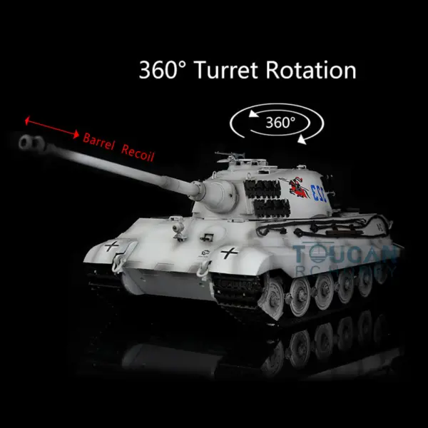Henglong 1/16 Scale Remote Control Tank 3888A 7.0 Plastic German King Tiger w/ Barrel Recoil 360Degrees Rotating Turret Engine Sound