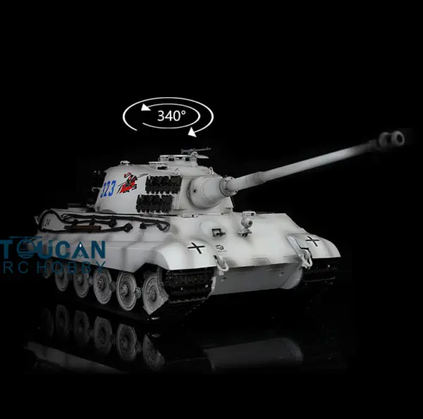 Henglong 1/16 Scale 7.0 3888A Remote Control Tank Plastic German King Tiger w/ BB Shooting Gearbox Sound Effect w/o Barrel Recoil