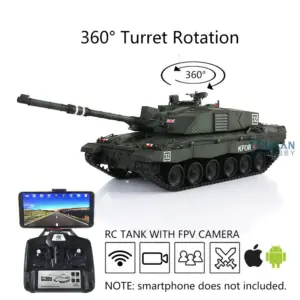 Henglong 7.0 1/16 2.4Ghz Upgraded FPV British Challenger II RTR RC Tank 3908 360Degrees Turret Model Chassis Upper Hull Metal Tracks