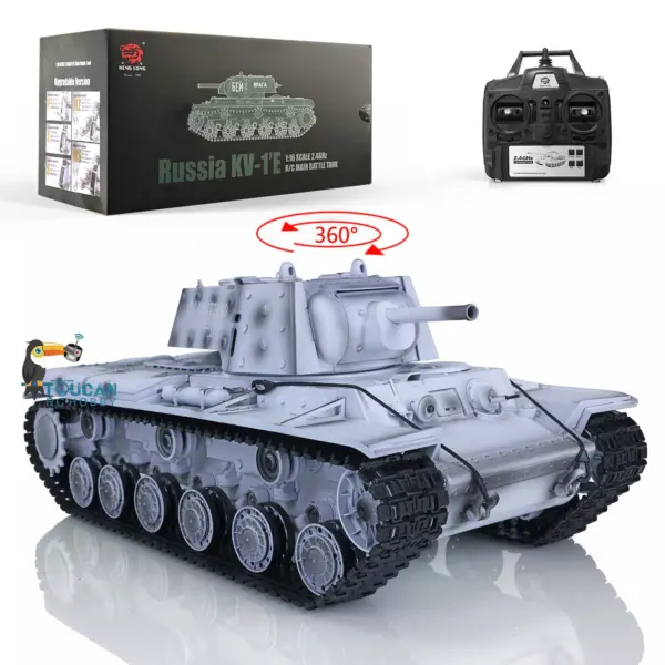 Henglong RC Tank 1/16 7.0 Plastic 3878 Soviet Union KV-1 w/ FPV 360Degrees Rotating Turret Steel Gearbox BB Shooting Sound Effect 2.4Ghz