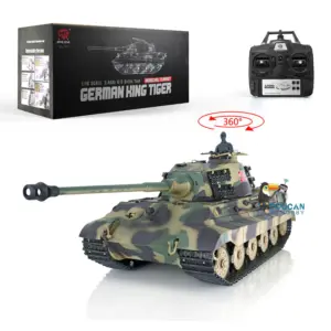 Henglong 1/16 Scale RC Tank German King Tiger 3888A 7.0 Plastic Tank w/ 360Degrees Rotating Turret BB Shooting w/o Barrel Recoil